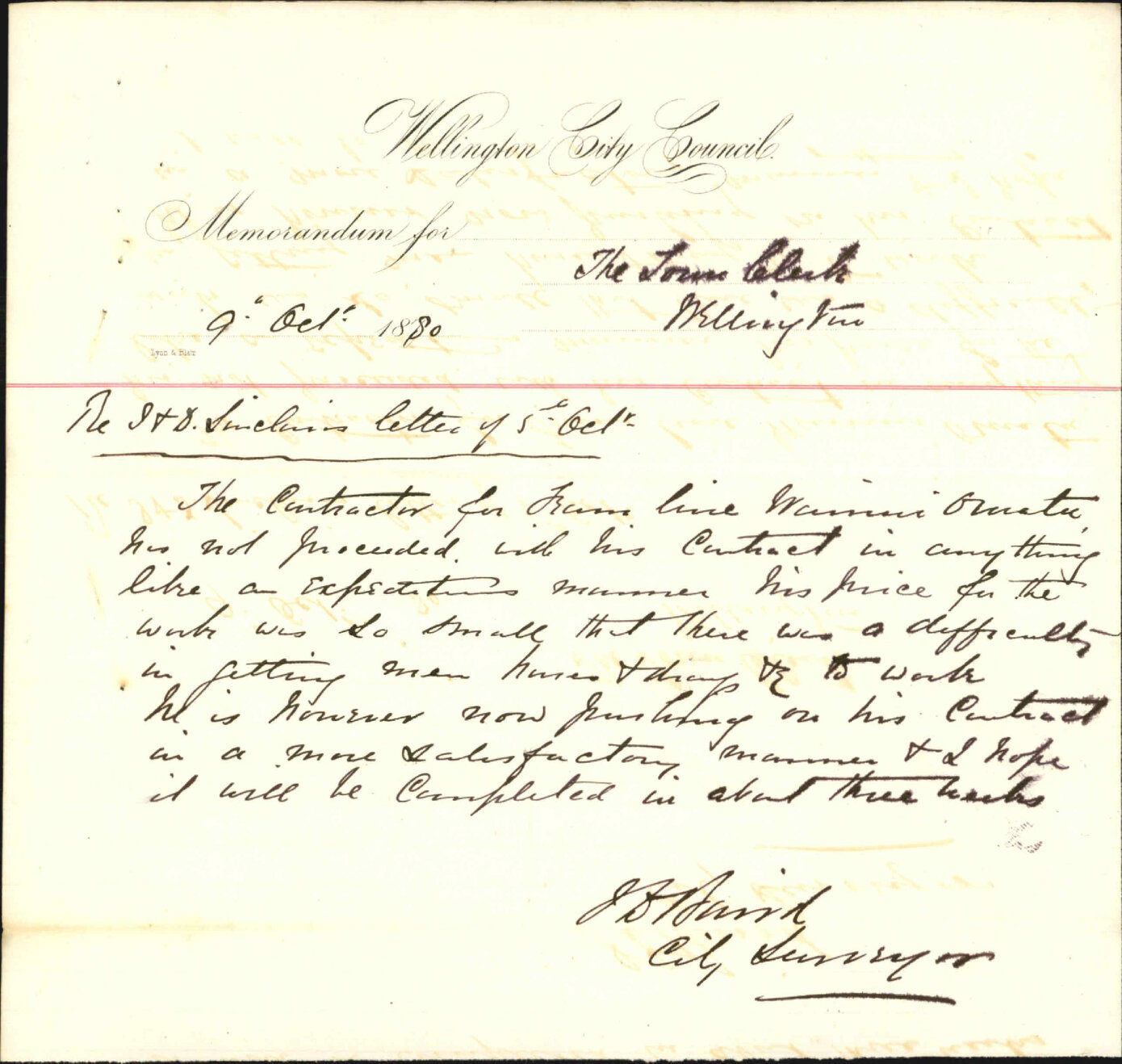 J and D Sinclair, complaint as to delay in tramway Wainui