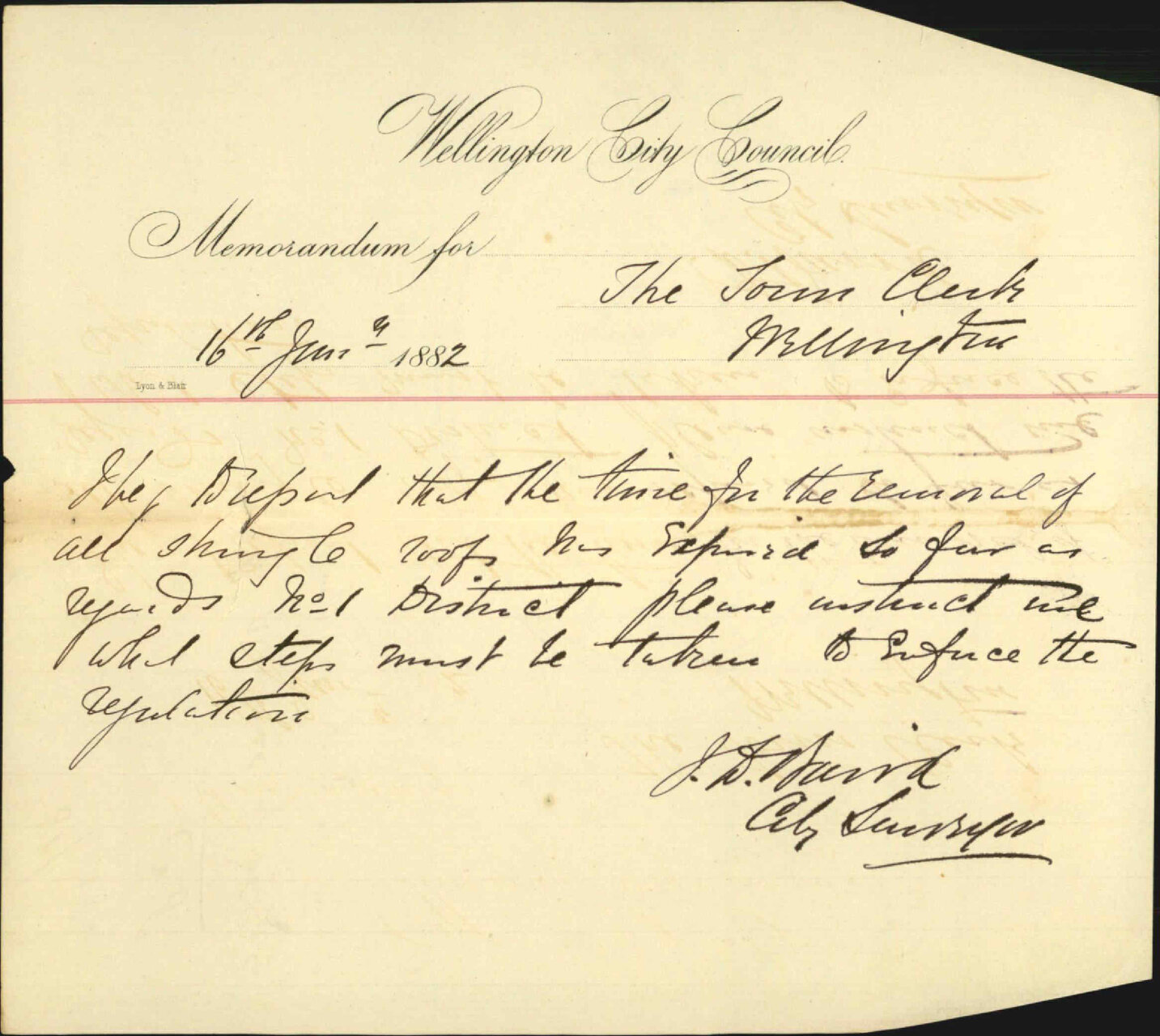 City Surveyor, regarding removal of shingle roofs and expiry of time on 31/12/81