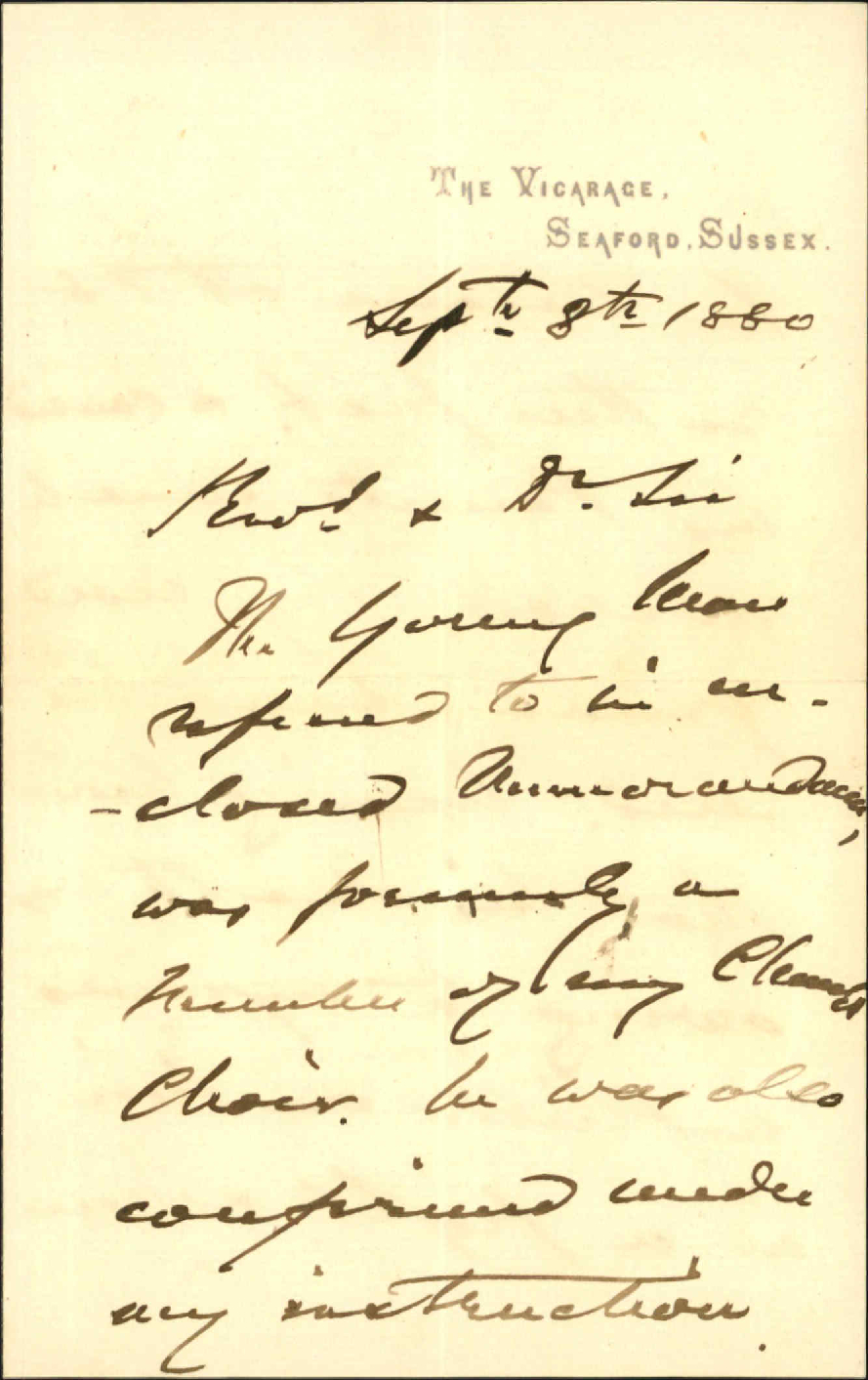 Rev W M Buck, enquiries after deceased seaman