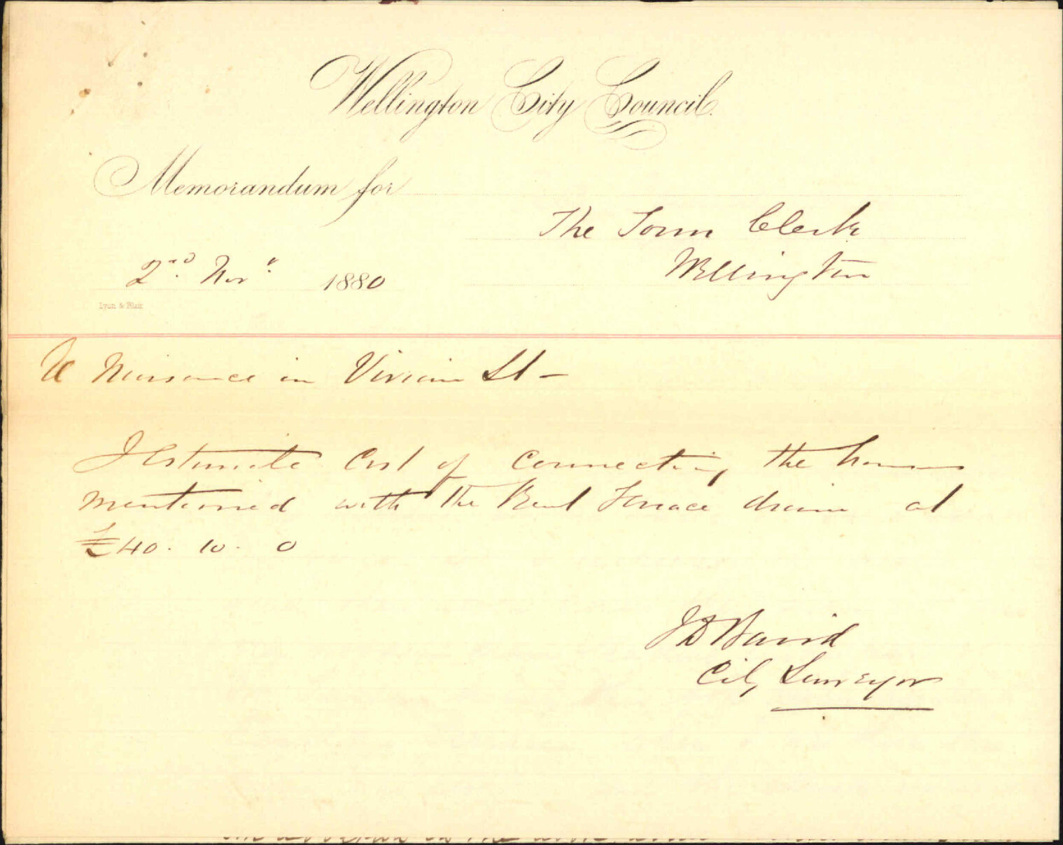 Inspector of Nuisances, regarding nuisance in Vivian Street