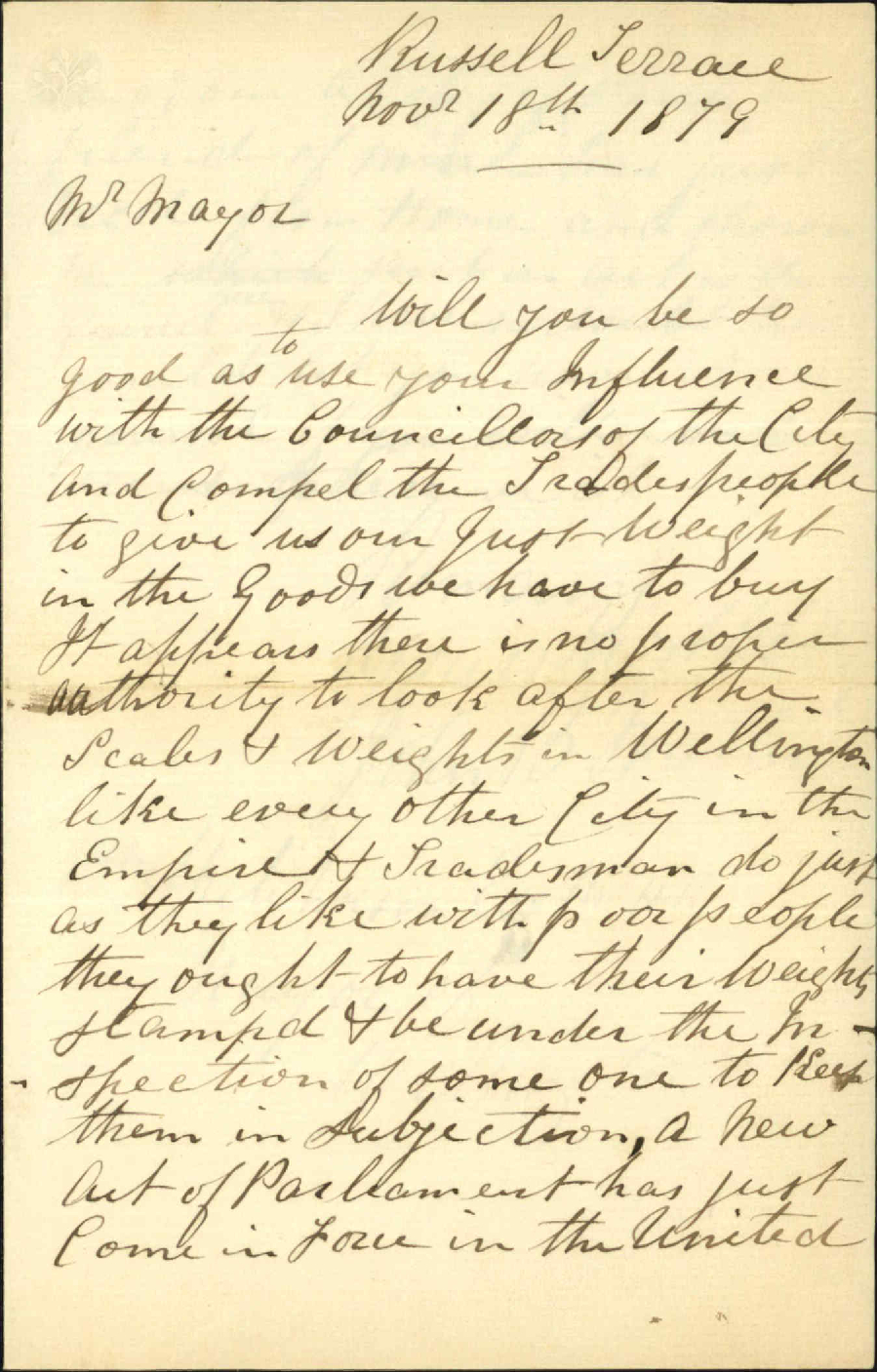 John B Martin, regarding inspection of weights and measures in the city