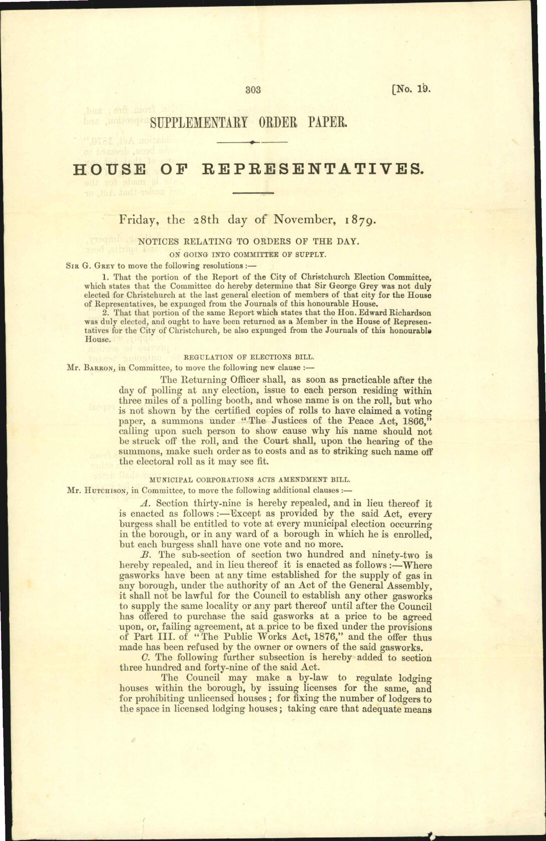 Bank of New Zealand, regarding - amendment Municipal Corporations Act of 1876