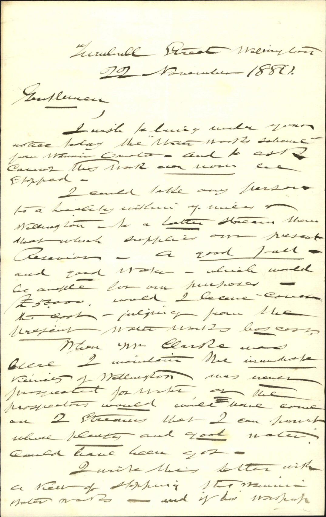 R E Bannister, regarding other source of water supply
