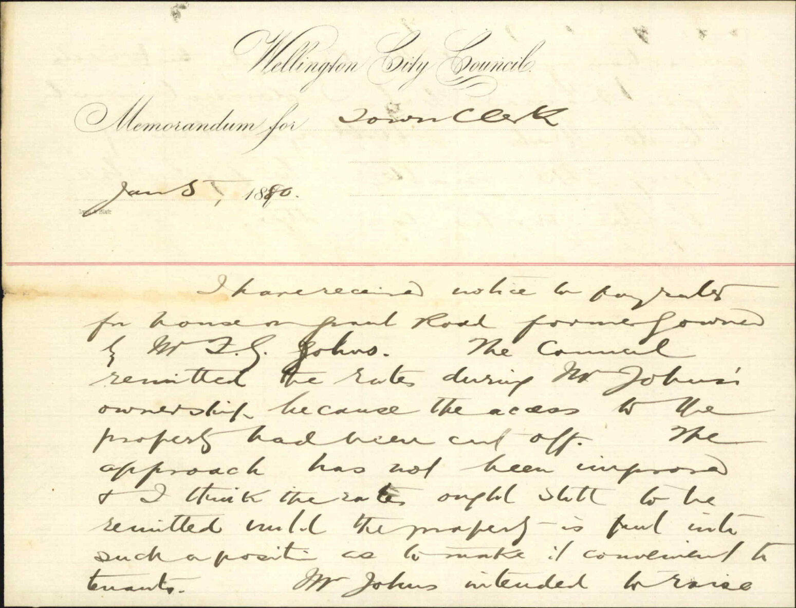 William Freeman, application for remission of rates