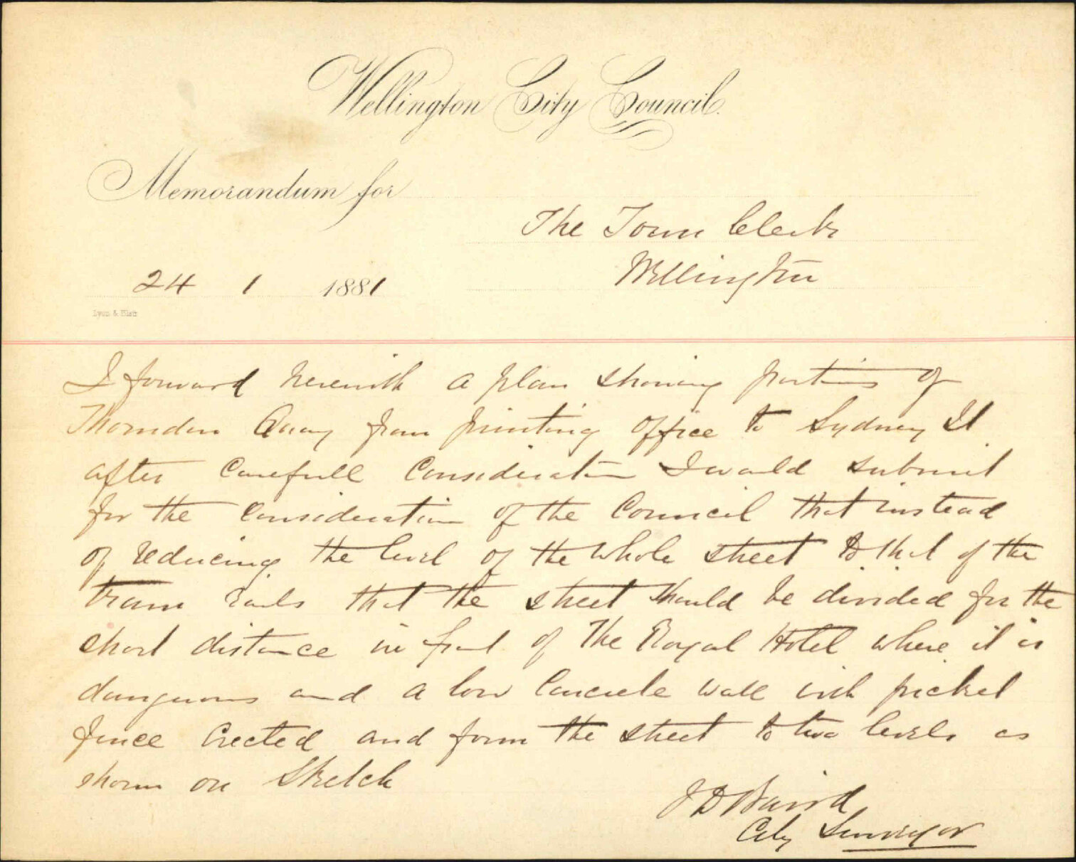 City Surveyor, report on Thorndon Quay levels