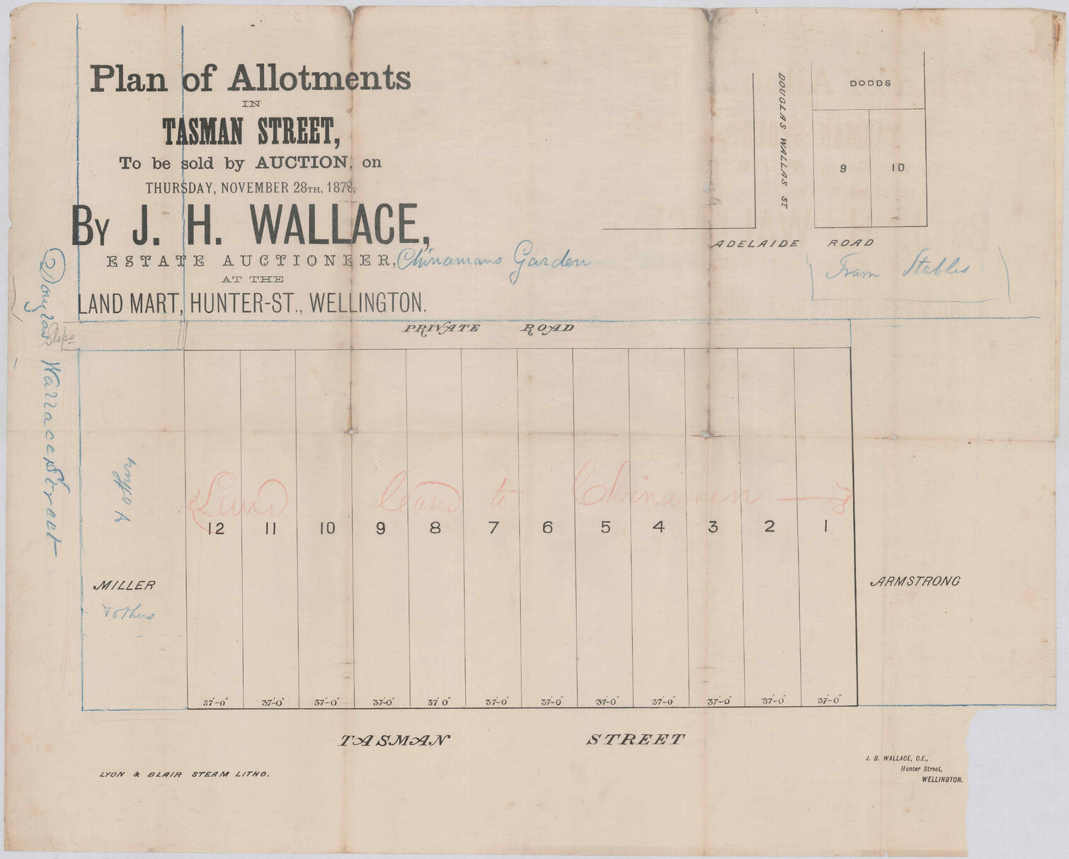 James McColl and Co, application for private road off Tasman Street [Douglas Wallas Street]