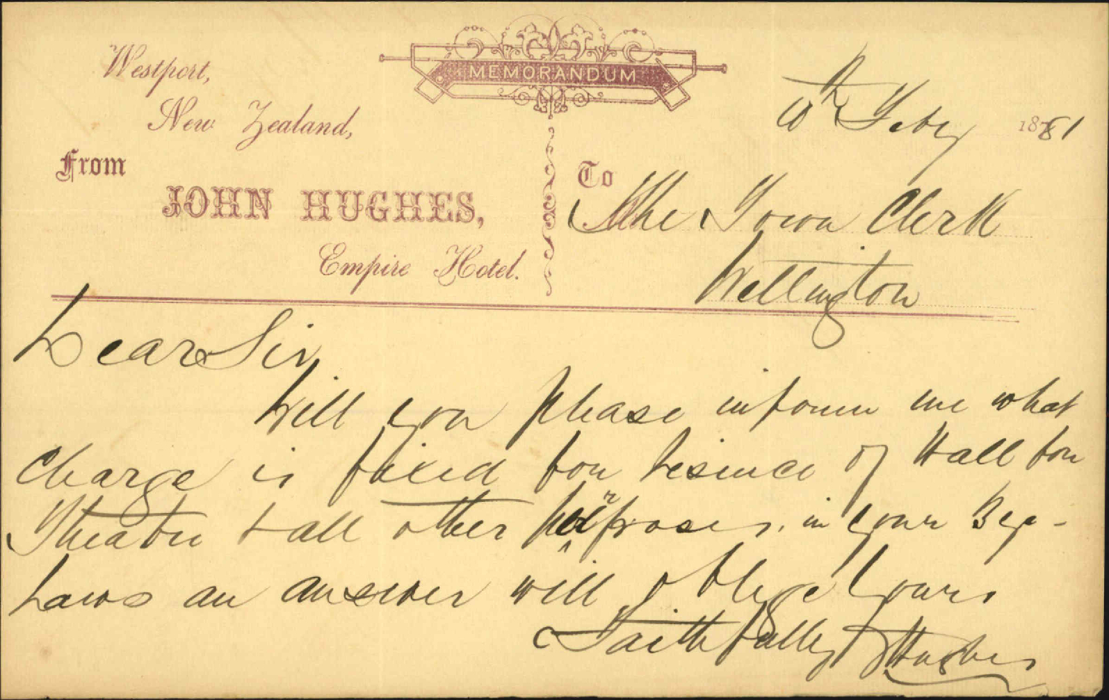 John Hughes, regarding Public Hall licence