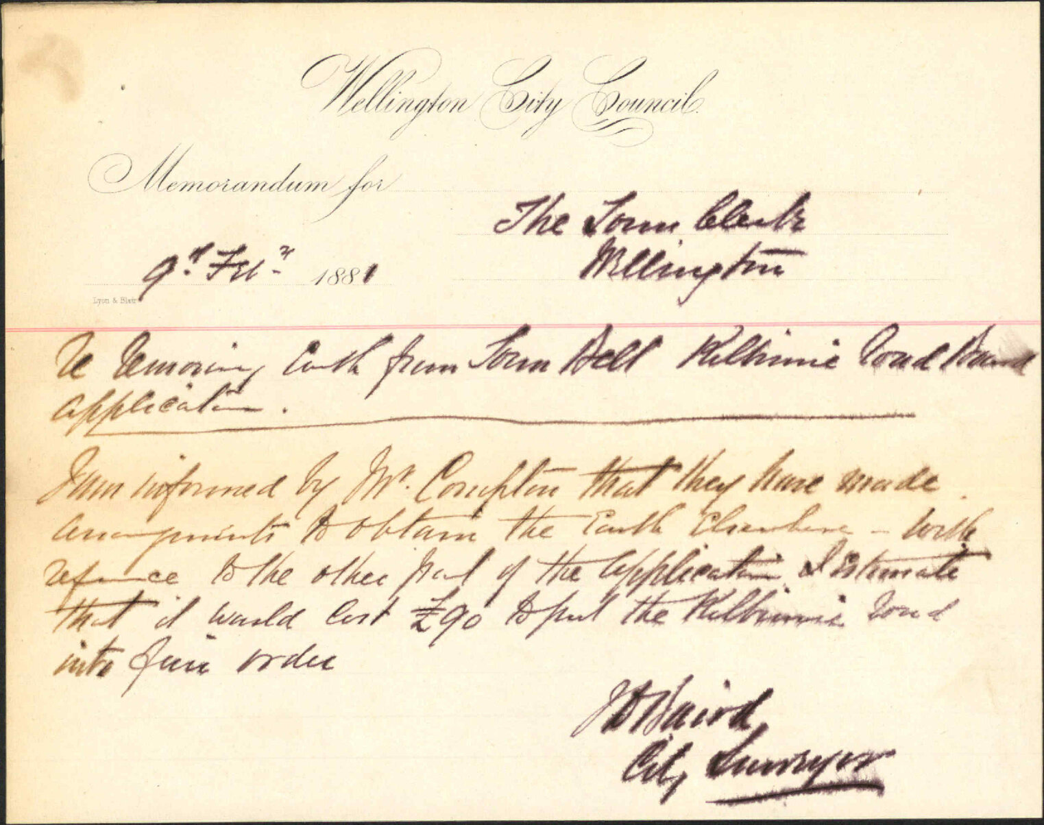 Kilbirnie Road Board, application for surplus earth for Kilbirnie Road