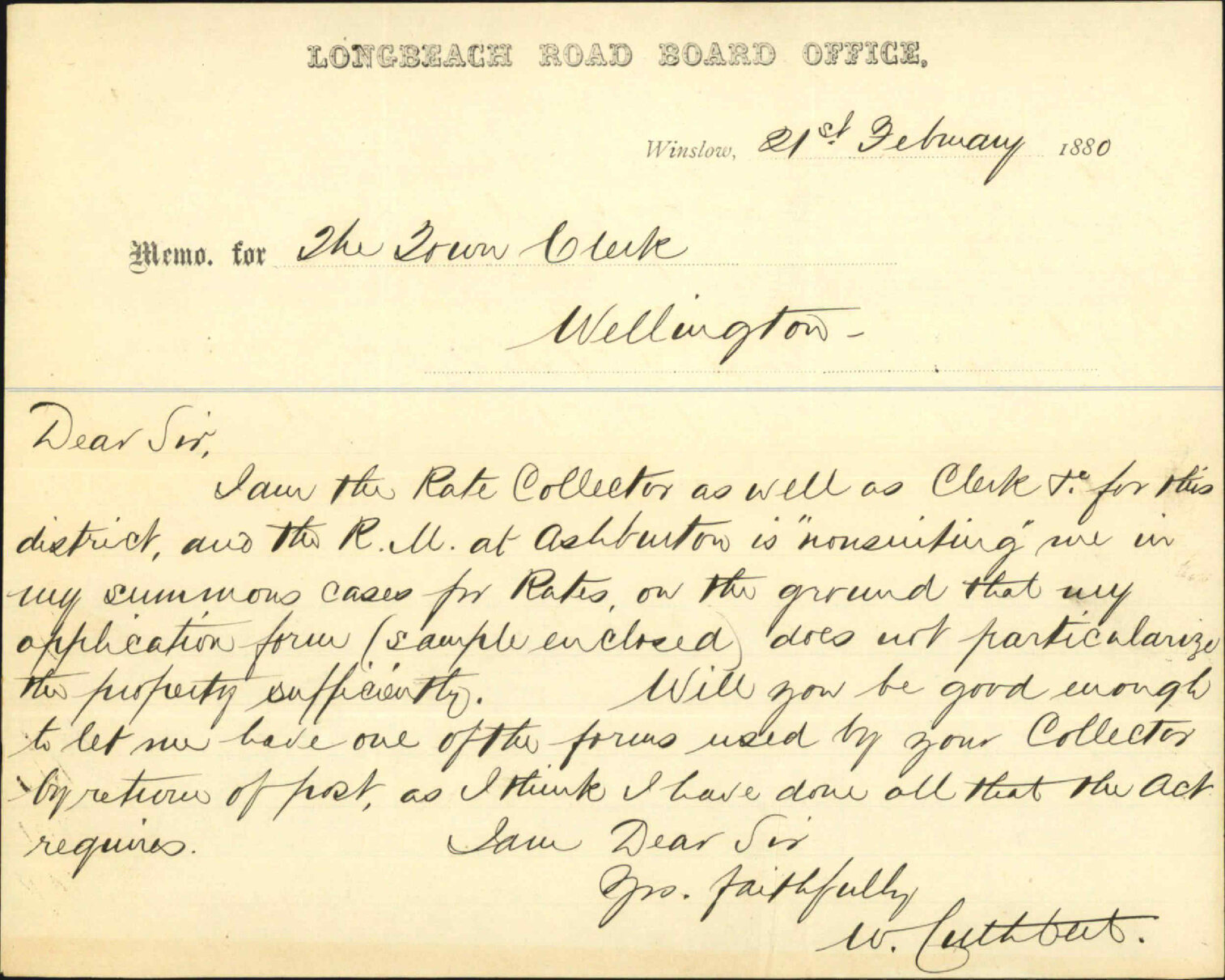 Longbeach Road Board, query as to collection of rates