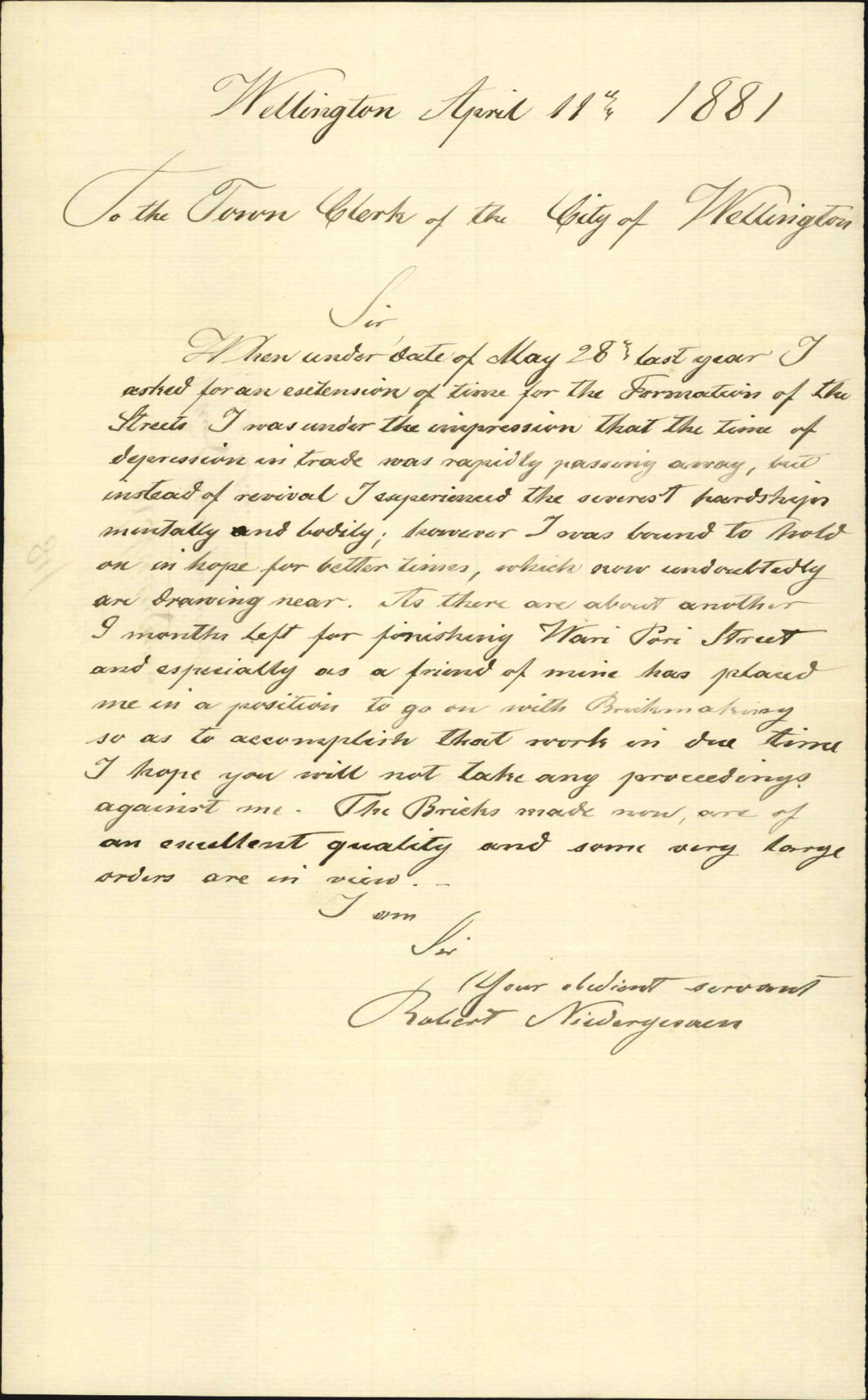 Robert Niedergesaess, regarding cancellation of his agreement