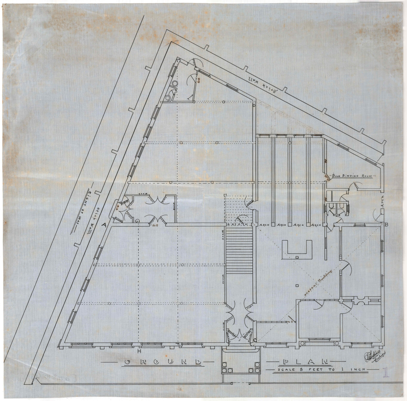 52-62 Riddiford Street, Newtown Public Library, proposed extension, Sheet 1, ground floor plan, 1908