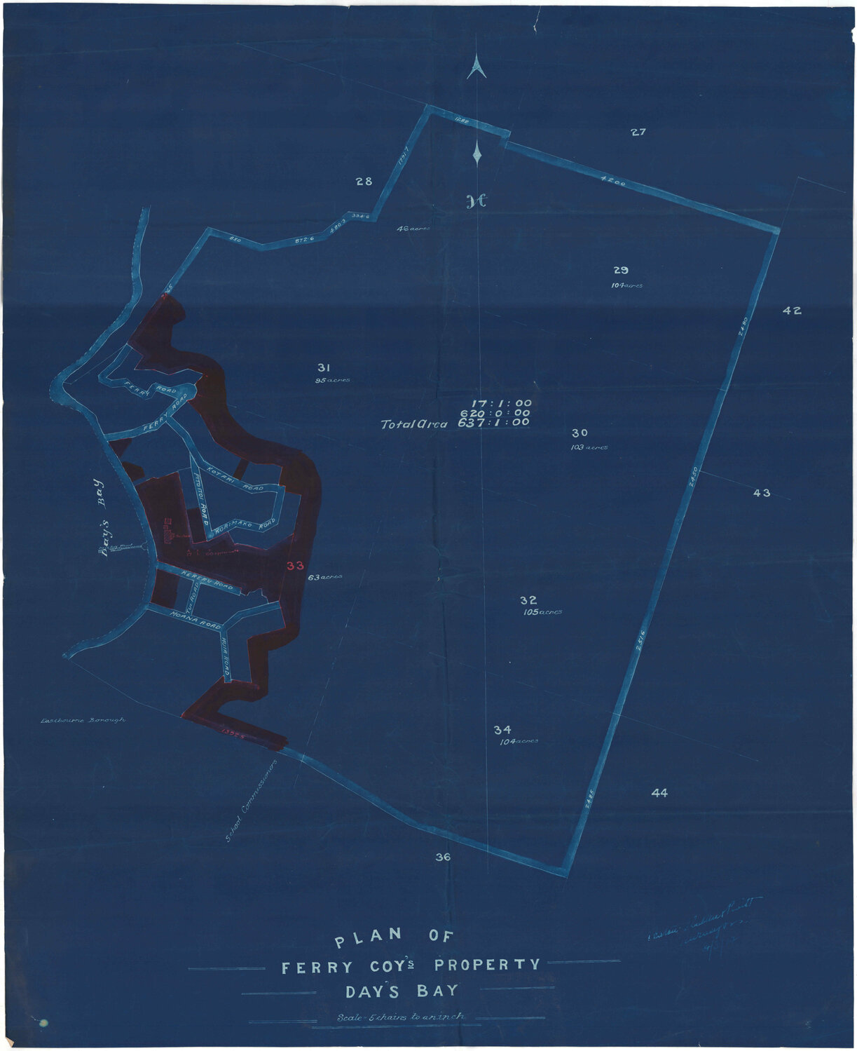 Plan of Ferry Company's property, Days Bay