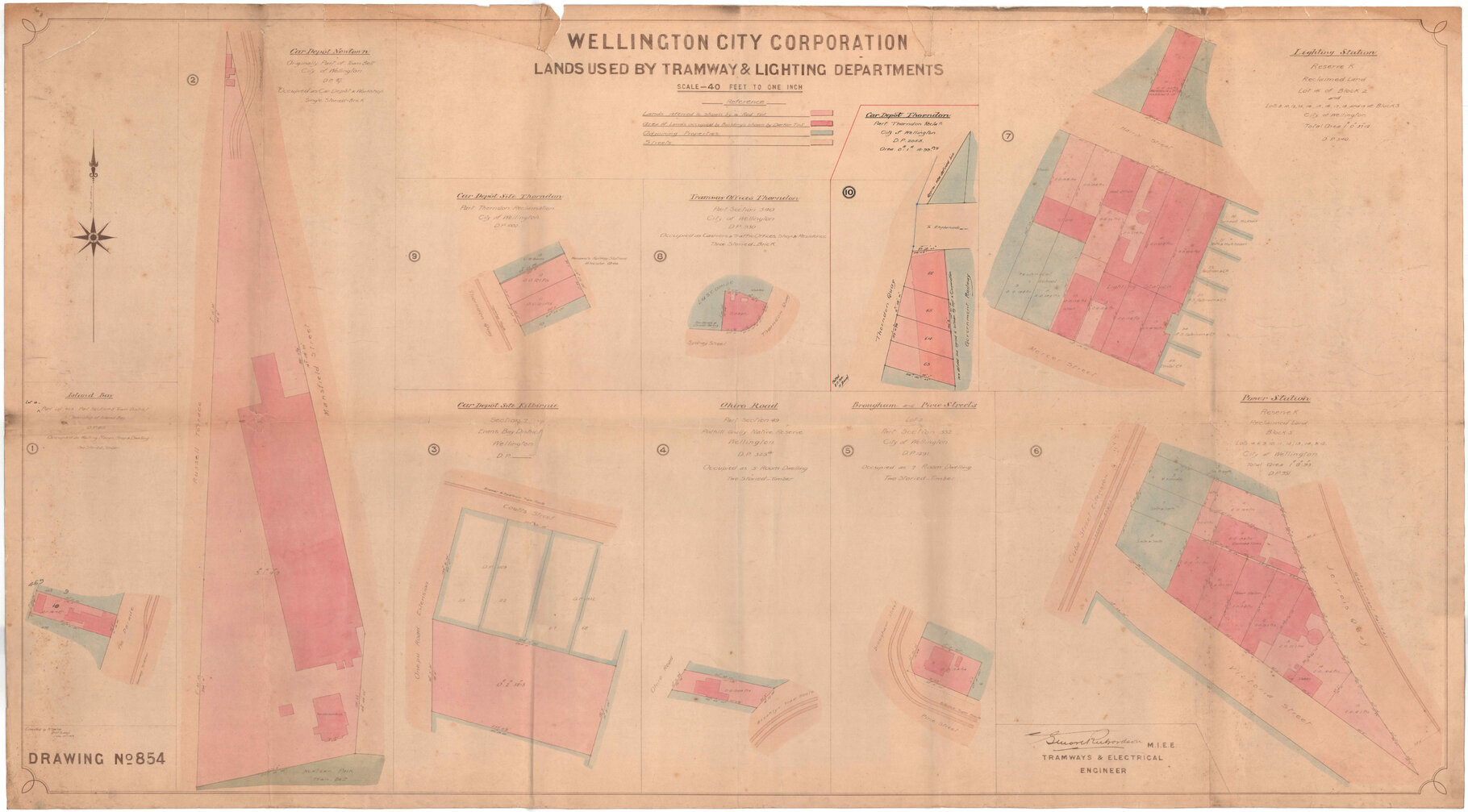 Wellington City Council, lands used by Tramway and Lighting Department