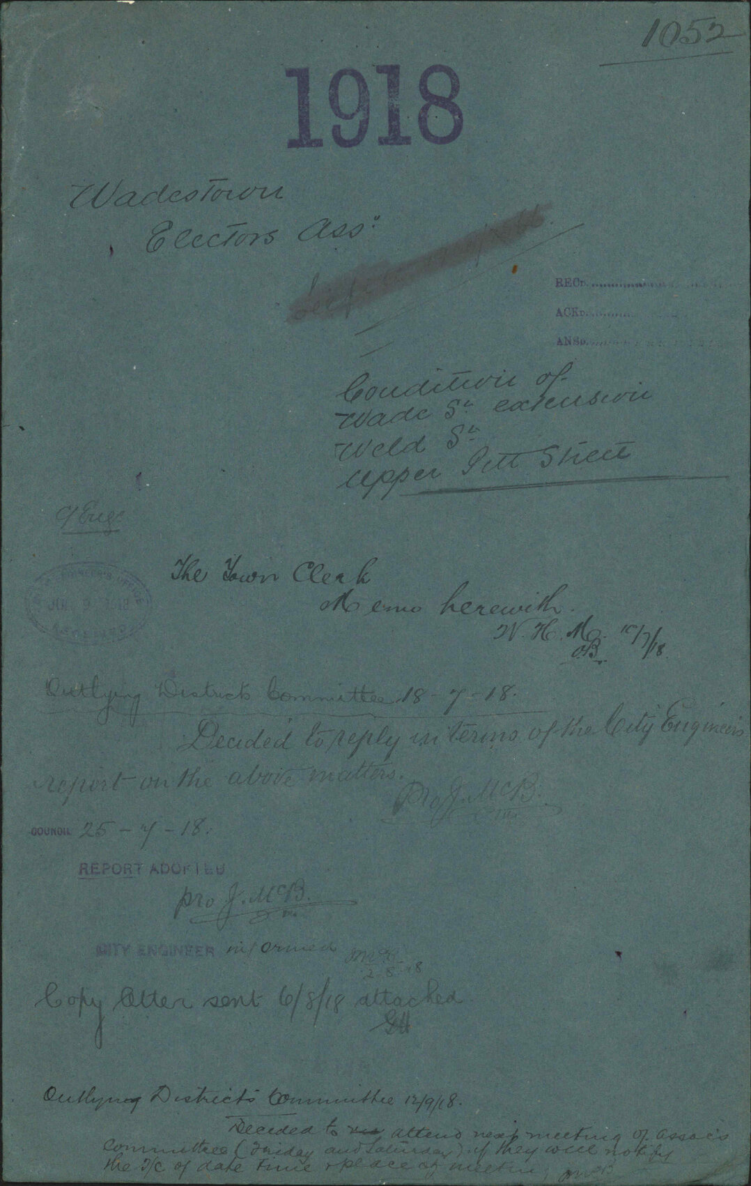 Condition of Wade Street extension, Weleld Street, Upper Pitt Street - Wadestown Electors Association