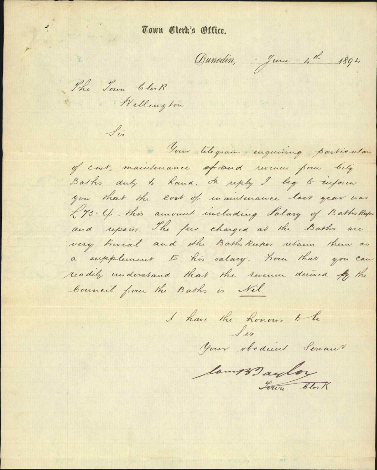 Report regarding public baths - City Surveyor