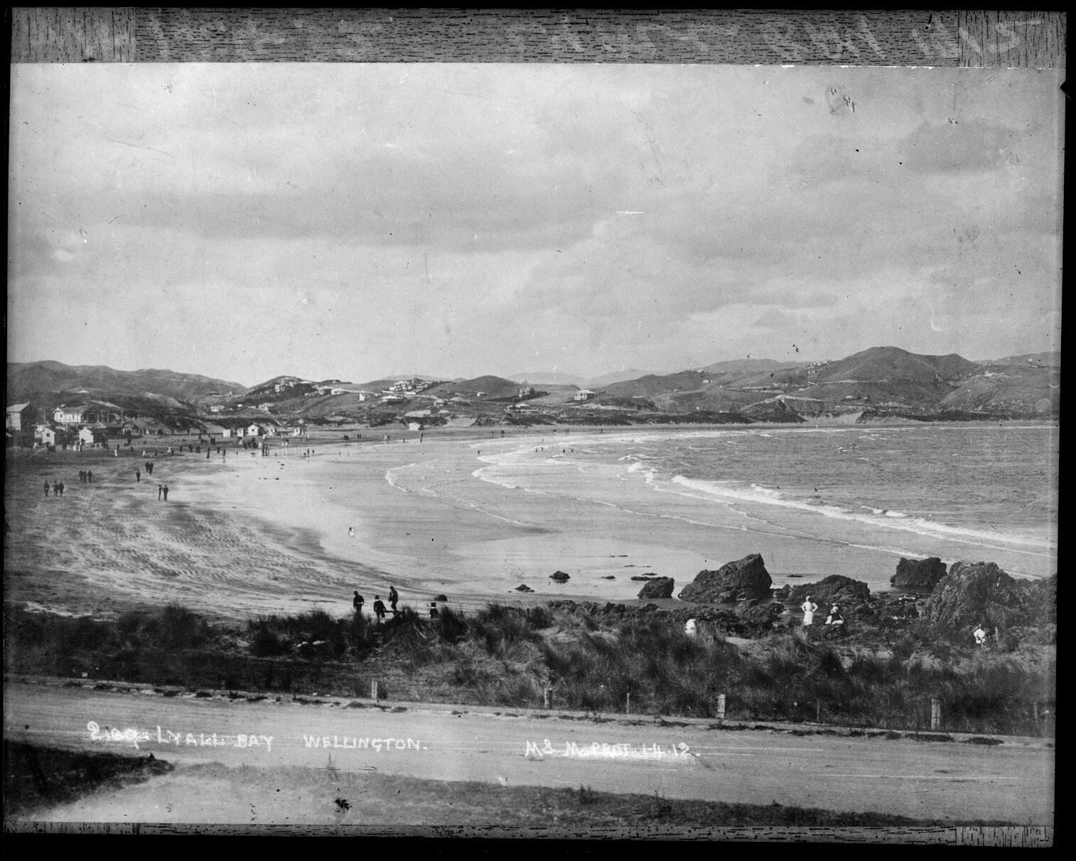 Elevated view of Lyall Bay Beach