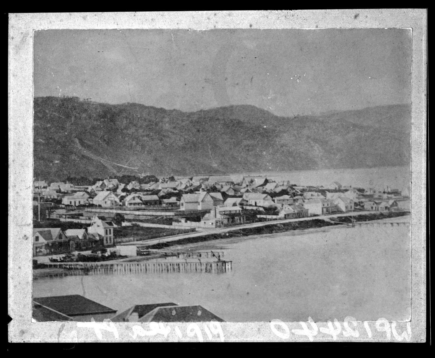 Pipitea Point, prior to reclamation of 1876 along Thorndon Quay