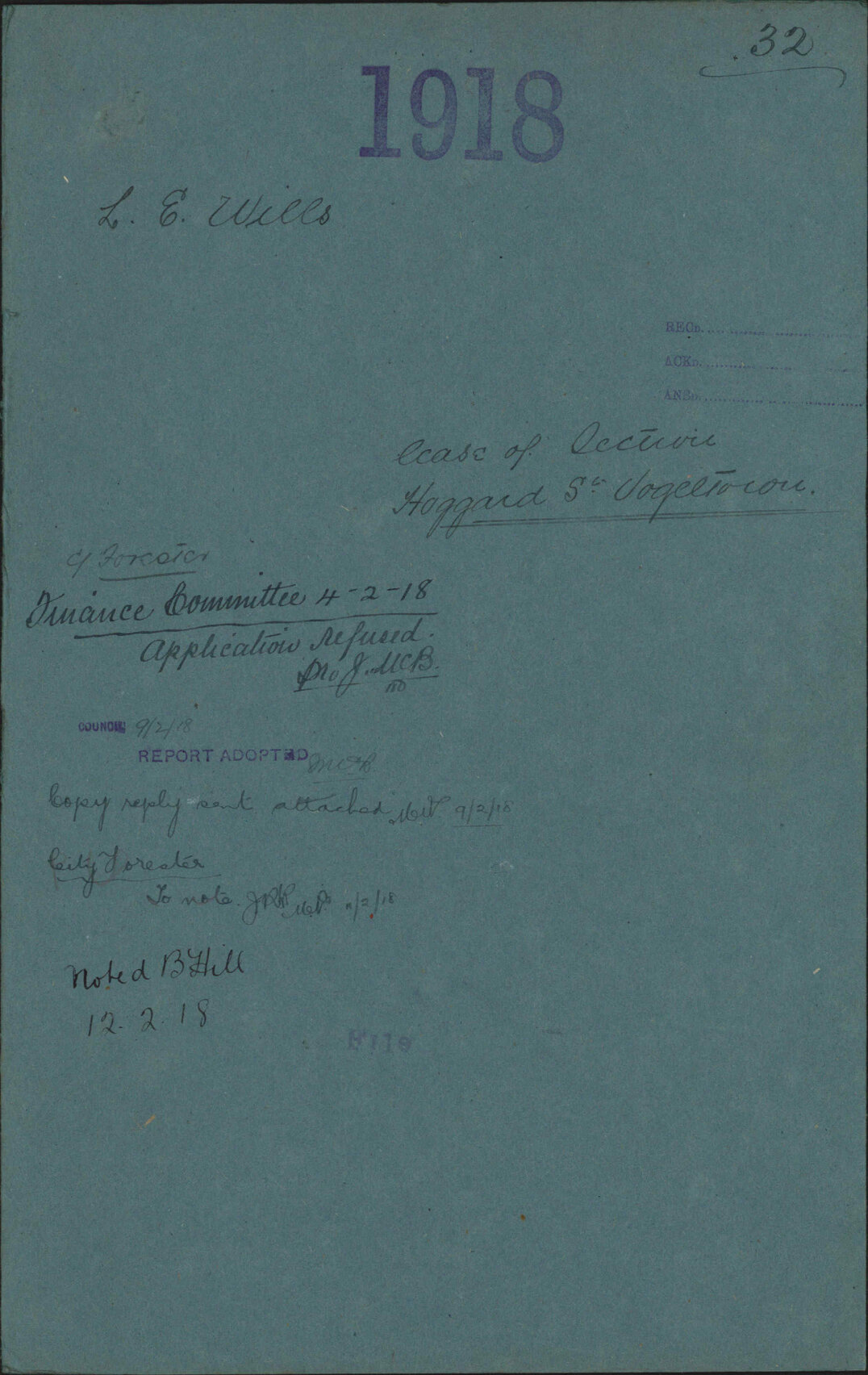 Lease of section, Hoggard Street, Vogeltown - L E Wills