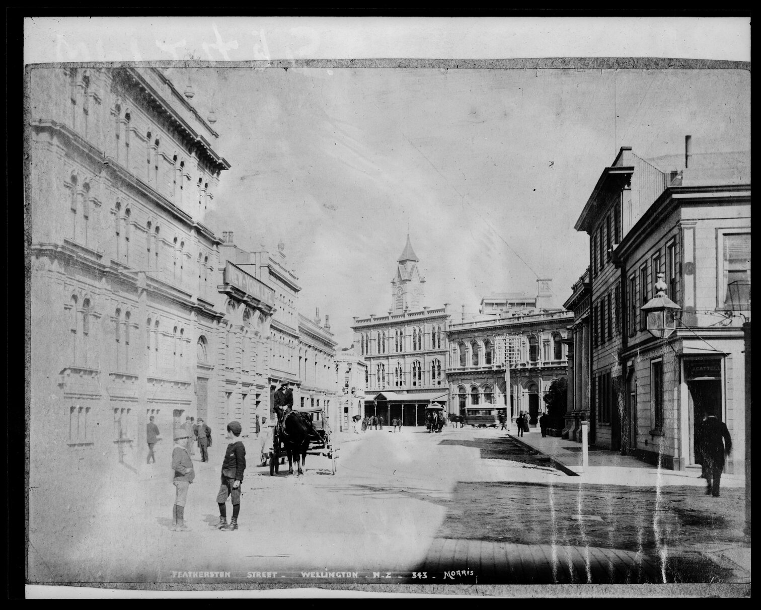 Intersection of Featherston Street and Grey Street, looking towards Lambton Quay