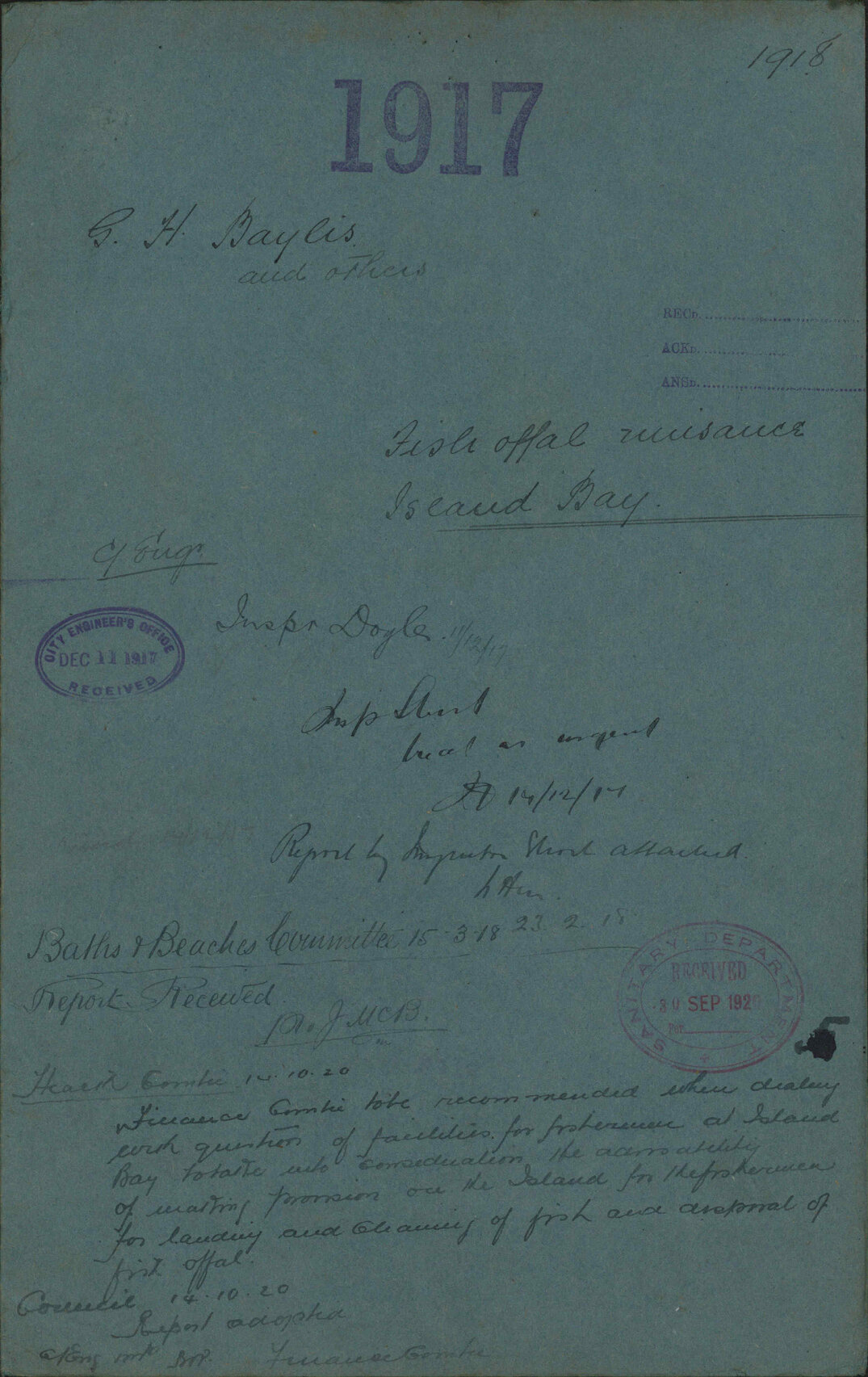 Fish offal nuisance, Island Bay - G H Baylis and others