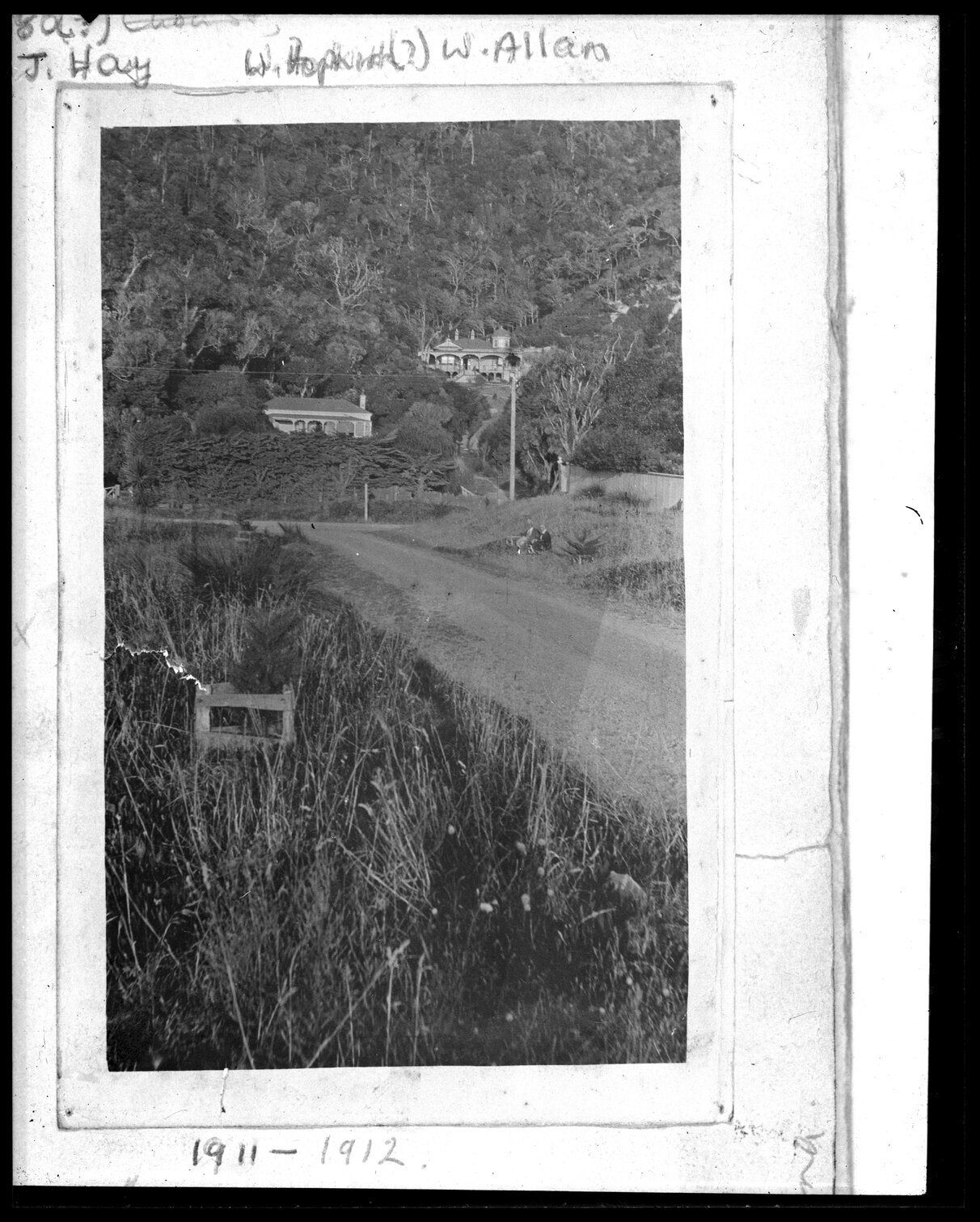 Muritai, a single storey wooden dwelling surrounded by bush