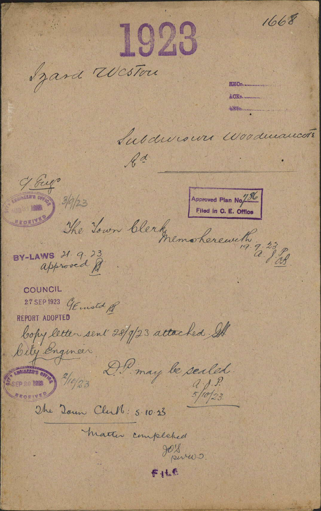 Subdivision, Woodmancote Road - Izard and Weston