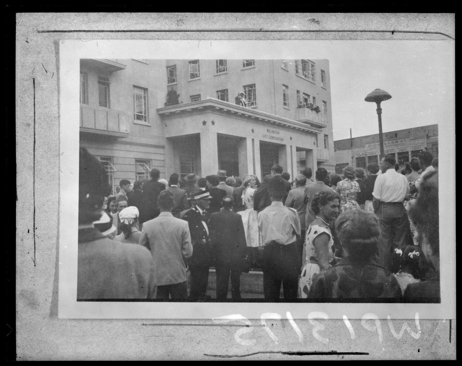Crowd gathered in Civic Square for visit of Duke of Edinburgh