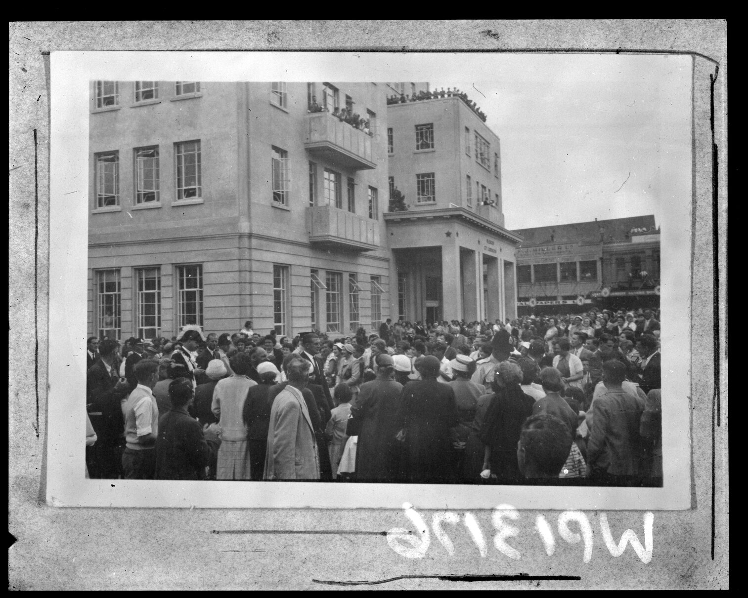 Crowd gathered in Civic Square, for visit of Duke of Edinburgh