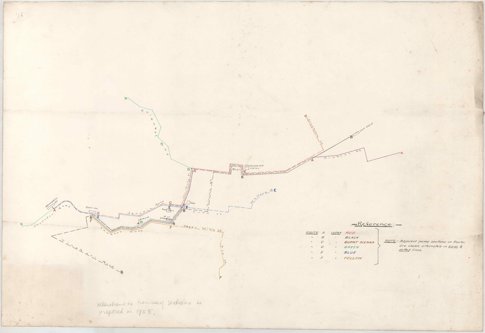 Proposed alterations to tramway sections