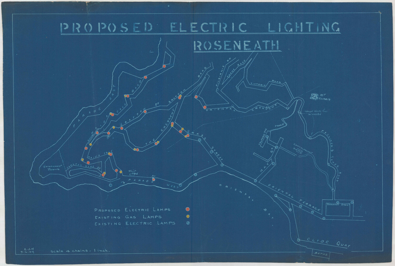 Proposed electric lighting, Roseneath