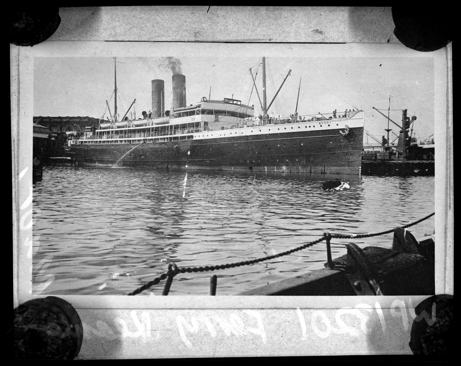 Ferry Steamer, 'Maori', moored at wharf