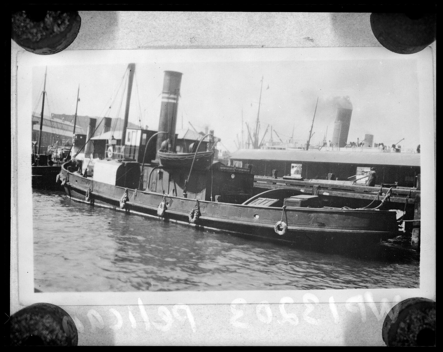 Ship, 'S T Pelican', moored at wharf