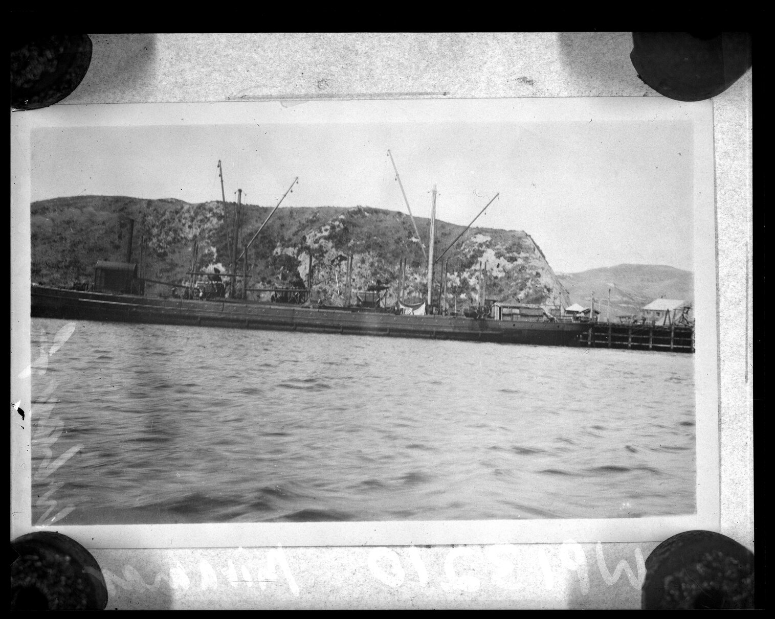 Coal Hulk Arawata berthed at Miramar Wharf