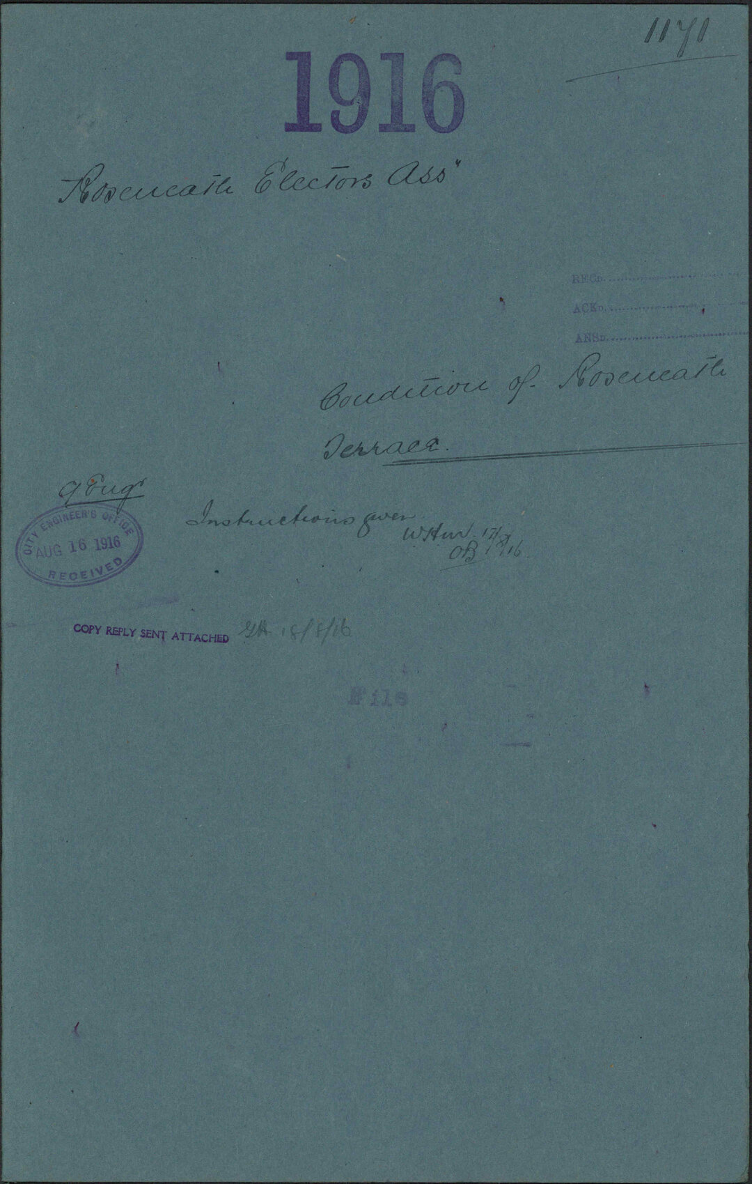 Condition of Roseneath Terrace - Roseneath Electors Association