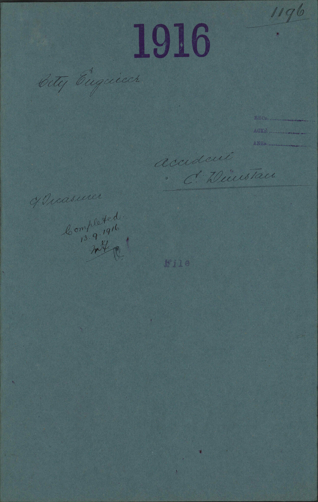 Accident, C Dunstan - City Engineer