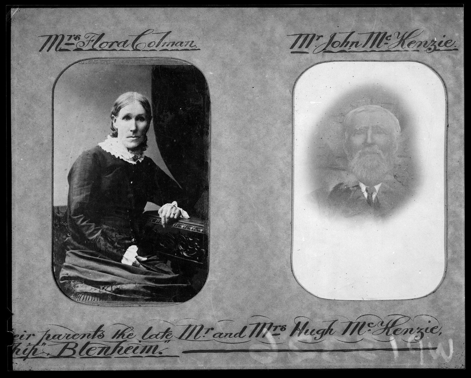 Mrs. Flora Colman (nee McKenzie) and John McKenzie