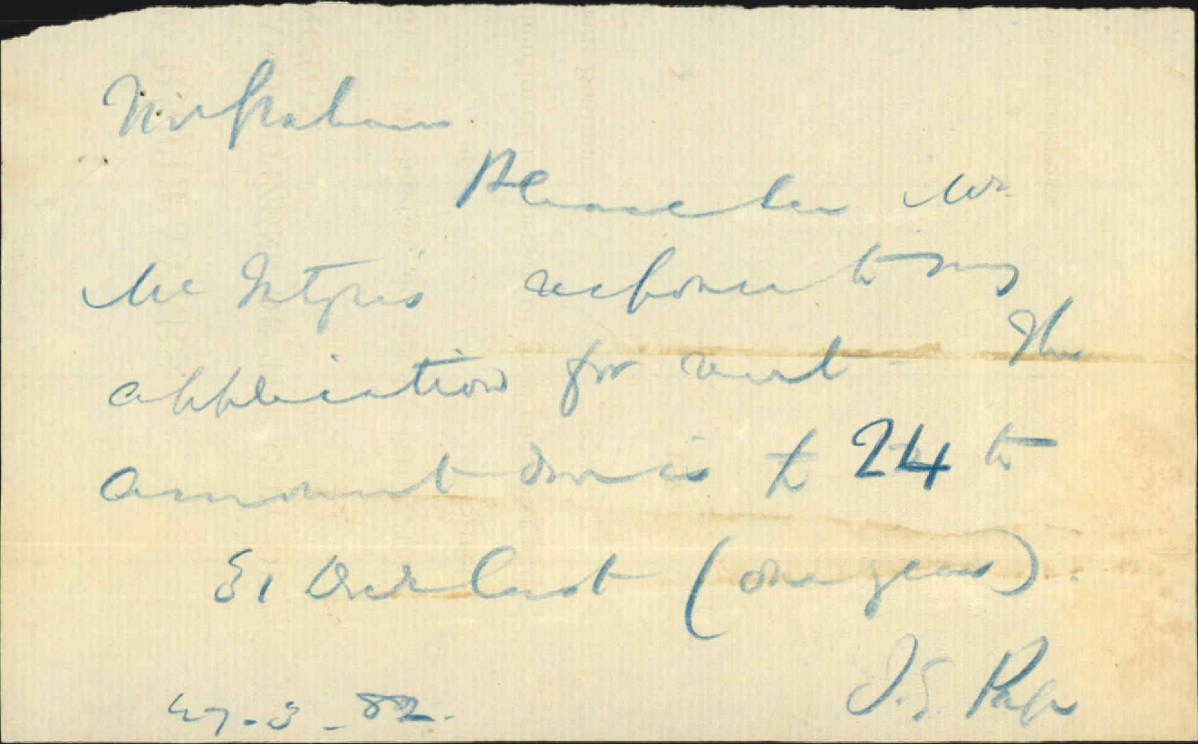 Arrears of rent regarding Town Belt reserve - C McIntyre