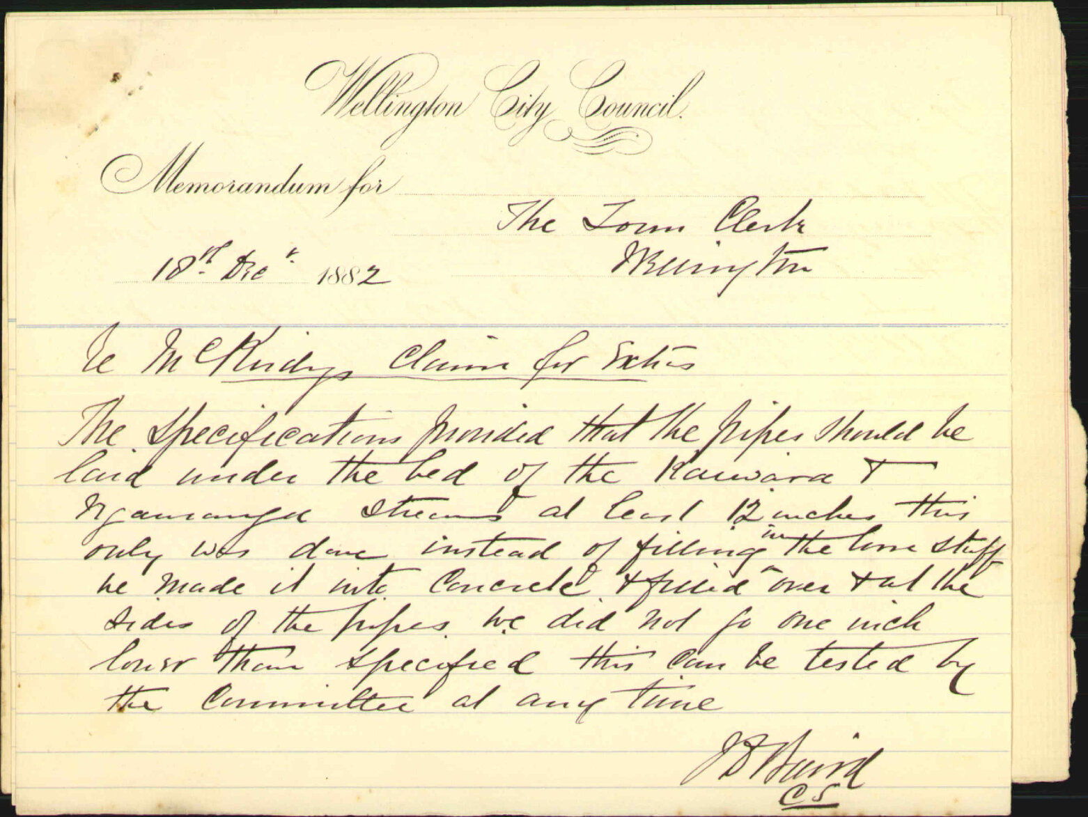 Claim for extras in McKirdys contract - D Robertson
