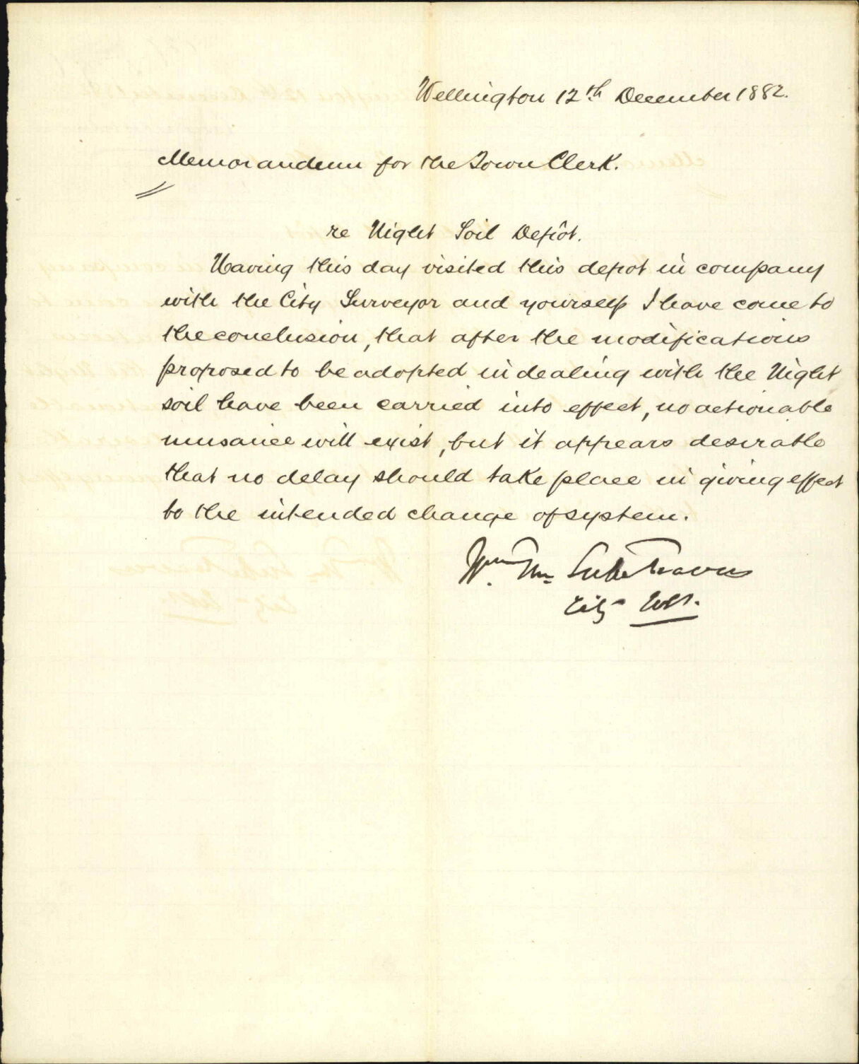 Report as to night soil depot - City Solicitor
