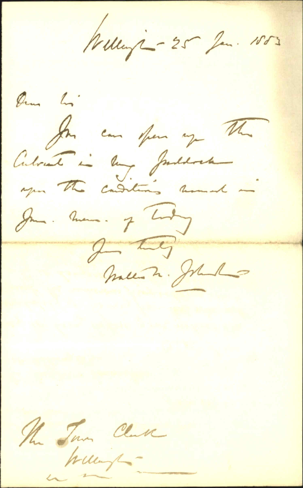 Giving consent to open drain through his property - Walter Johnston