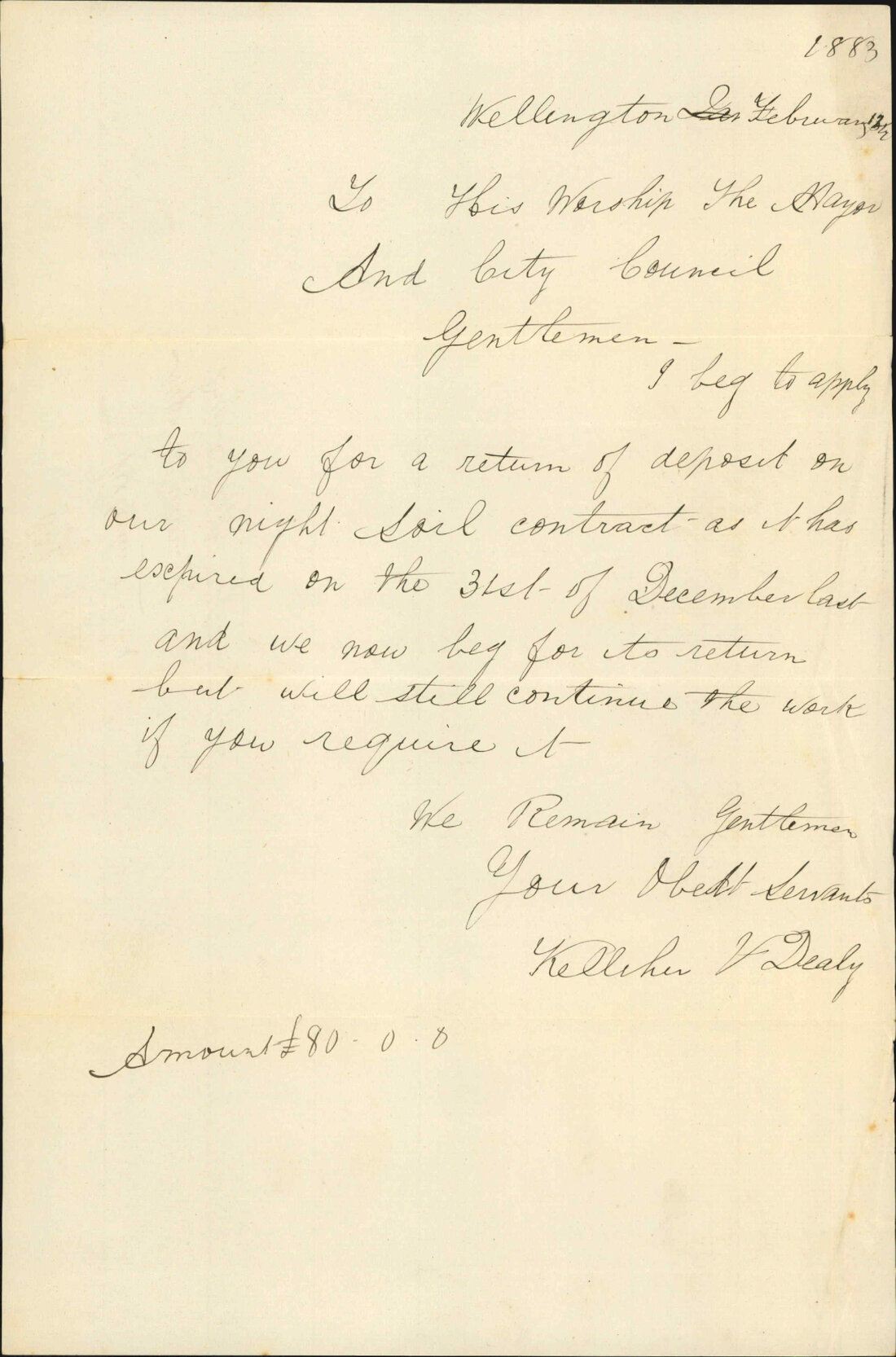 Application for return of deposit regarding night store contract - Kelleher &amp; Dealy