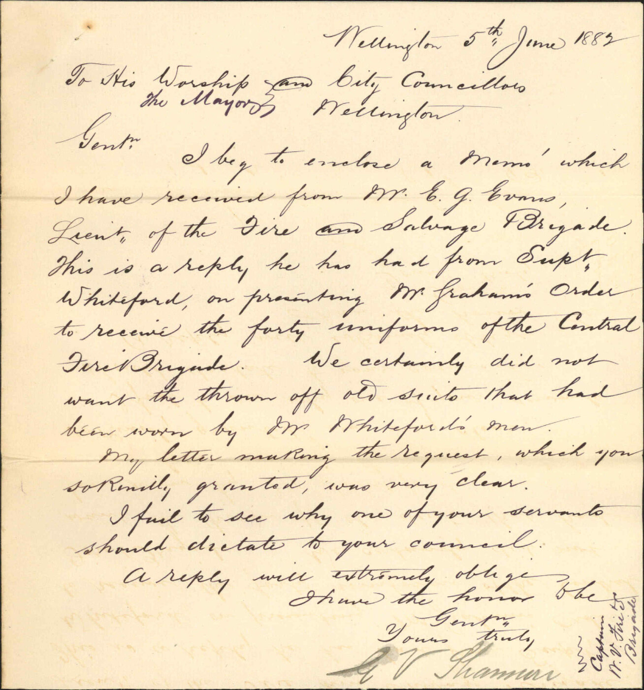 Issue of Uniforms and Helmets - Fire Salvage Corps