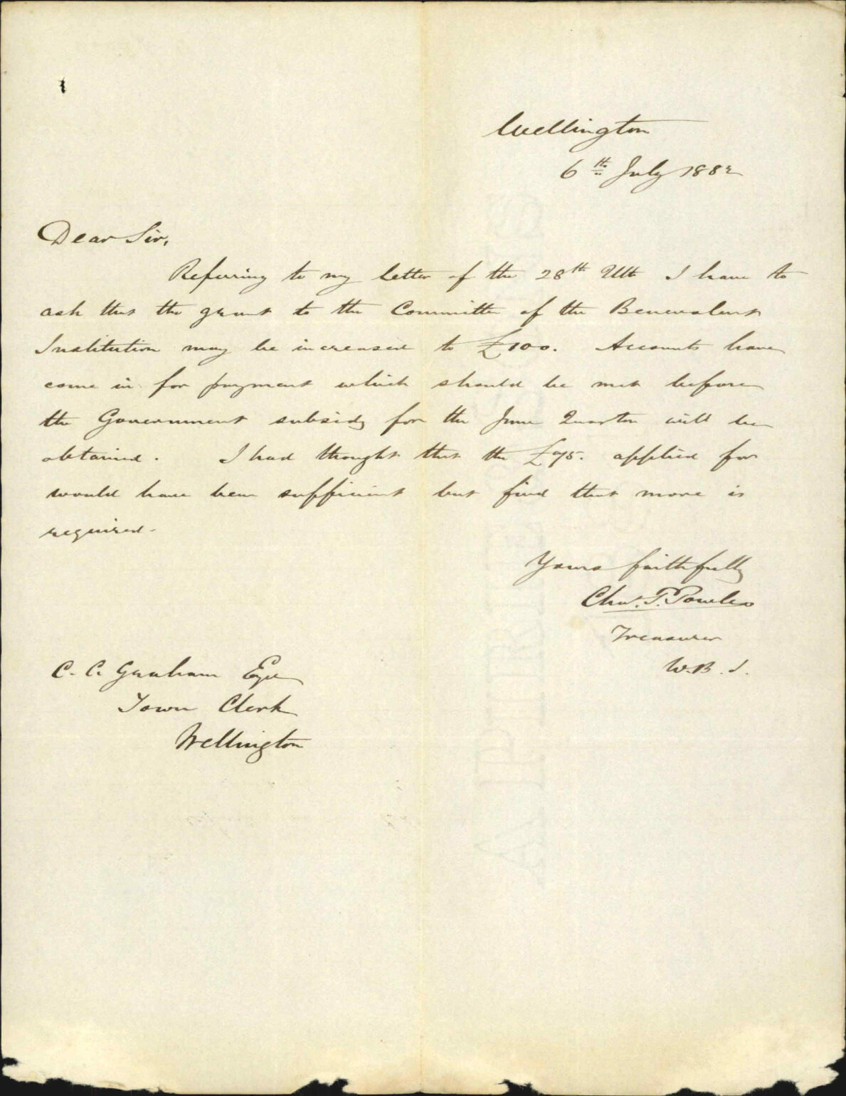 Application for increased grant in aid - Benevolent Institute
