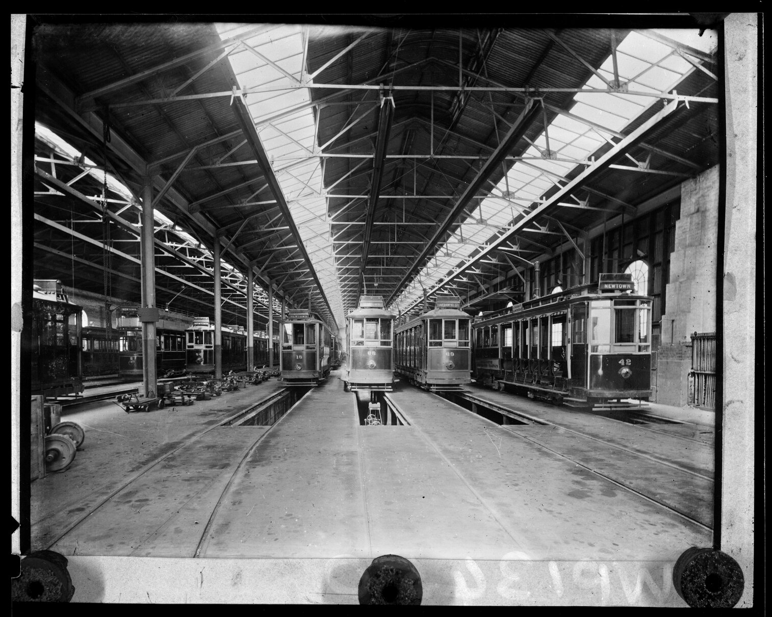 Interior of Newtown Tram Barns, Mansfield Street