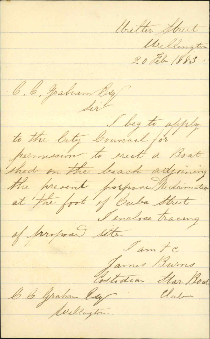 Application for boat site in Te Aro reclamation - James Burns