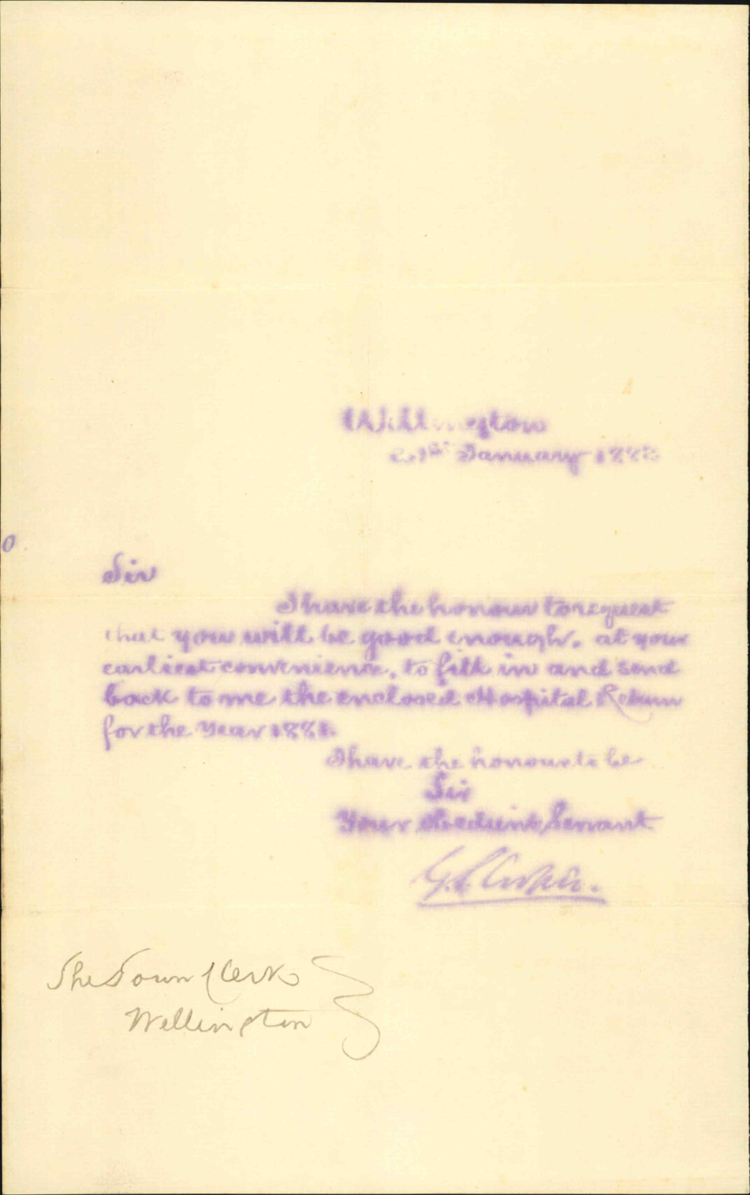 Asking for hospital section in 1881 - Colonial Secretary