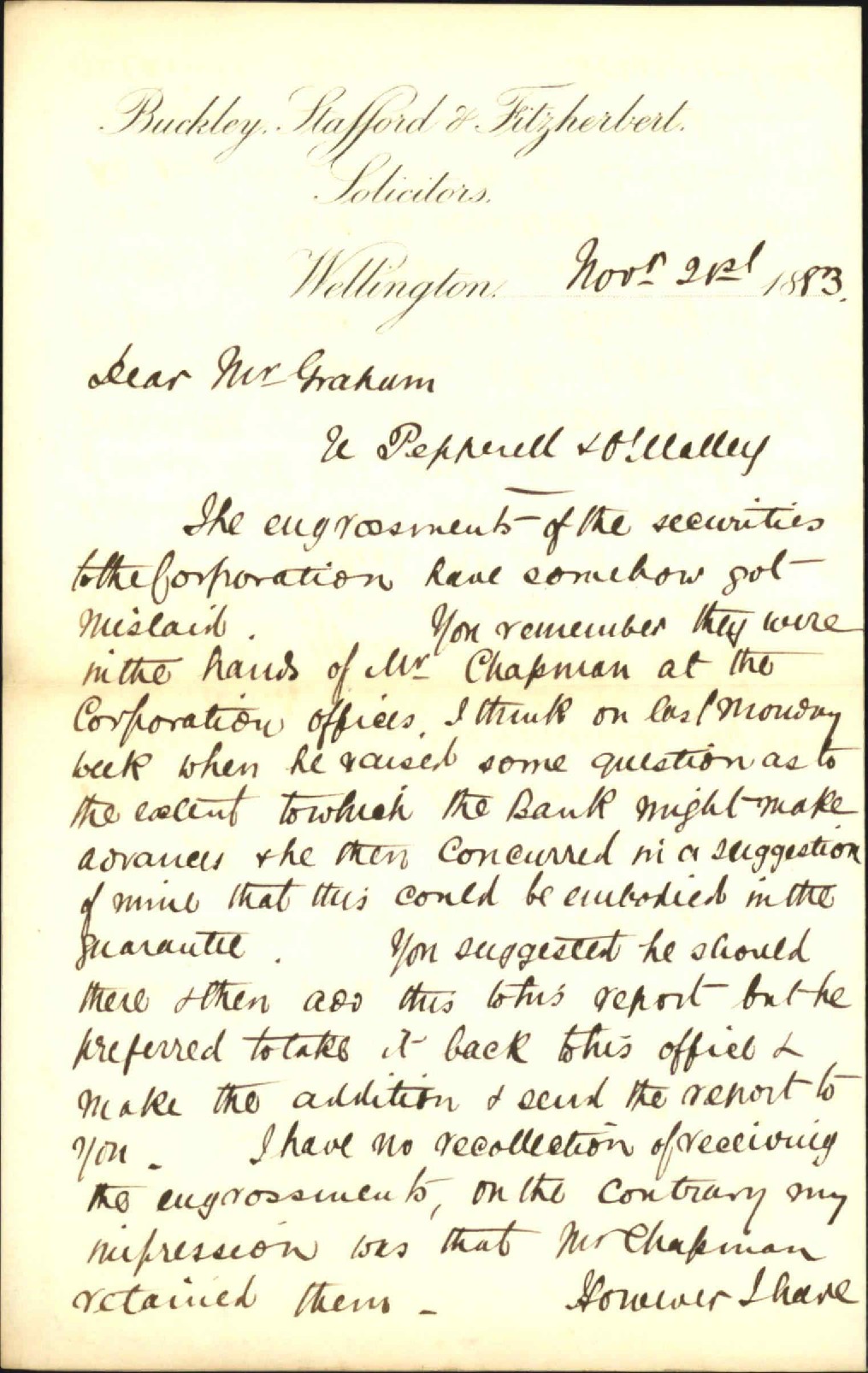 Securities from O'Malley &amp; Pepperell - Buckley, Stafford &amp; Fitzherbert
