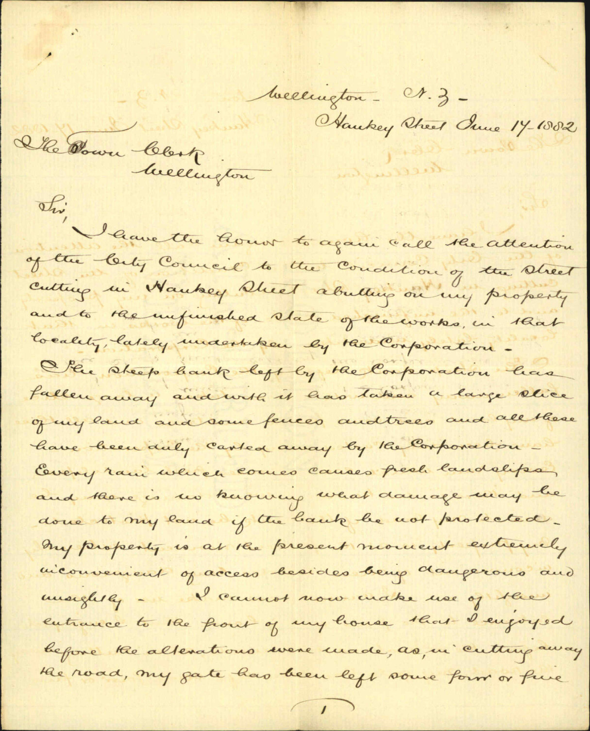 As to retaining wall at Hankey Street - Frank Willis