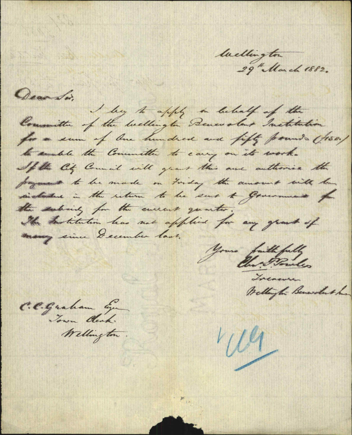 Application for grant &pound;150 - Benevolent Institute