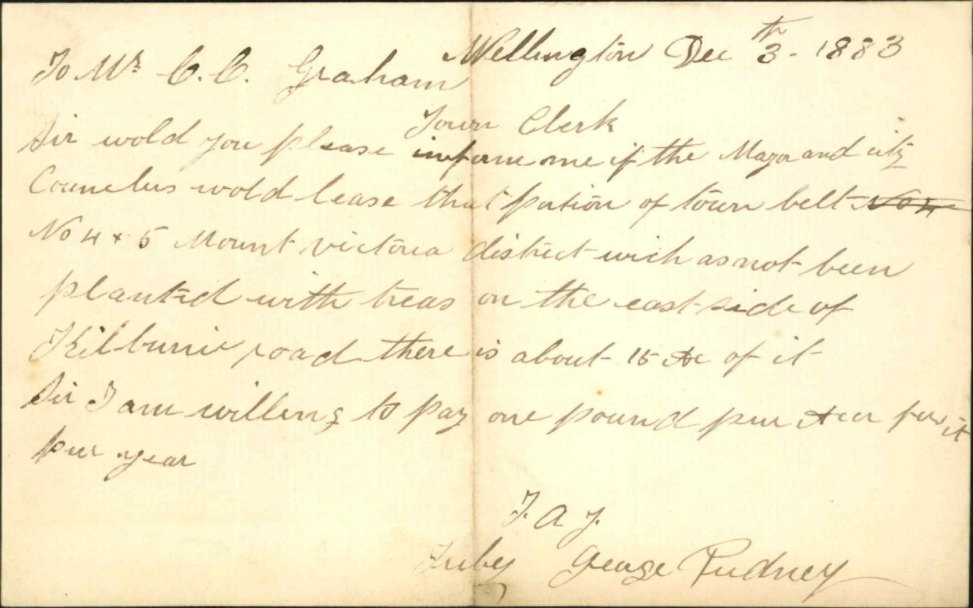 Application to lease part of Town Belt reserve - George Pudney